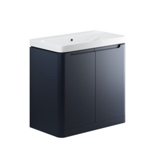 Lambra 800mm 2 Door Floor Standing Vanity Unit with Basin Matt Indigo