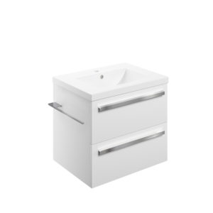 Morina White Gloss 615mm Wall Hung Unit with Inset Basin