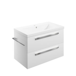 Morina White Gloss 815mm Wall Hung Unit Inc. Basin