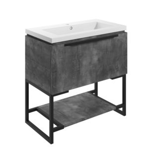 Framework Grey Metal 815mm Floor Standing Unit Inc. Basin