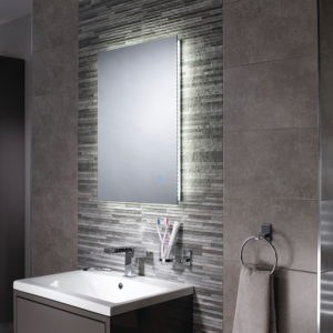 Adrastea Mirror backlit on tiled wall