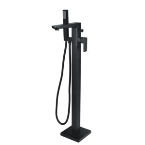 Finissimo Black Floor Standing Bath Shower Mixer
