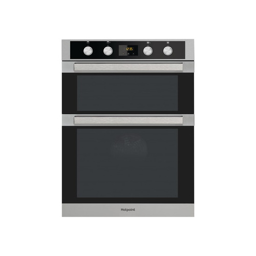 DKD5841JCIX Hotpoint Brushed chrome and black double oven