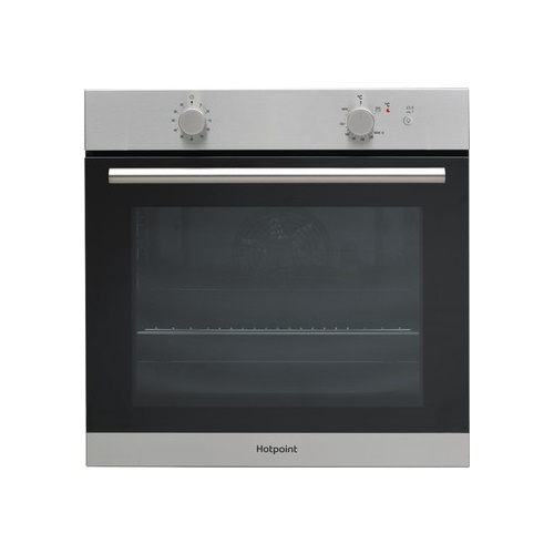 GA2124IX Hotpoint Brushed chrome and black single oven