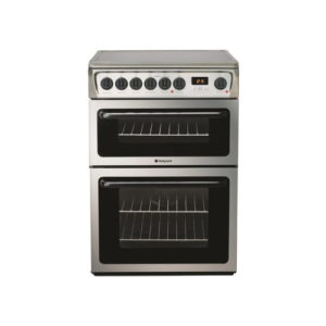 HAE60XS Brushed chrome hotpoint double cooker