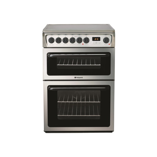 HAE60XS Brushed chrome hotpoint double cooker