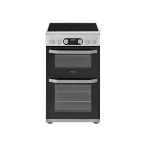 HD5V93CCSS Hotpoint Brushed chrome and black double oven