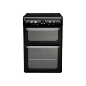 HUI614K Hotpoint Black double cooker