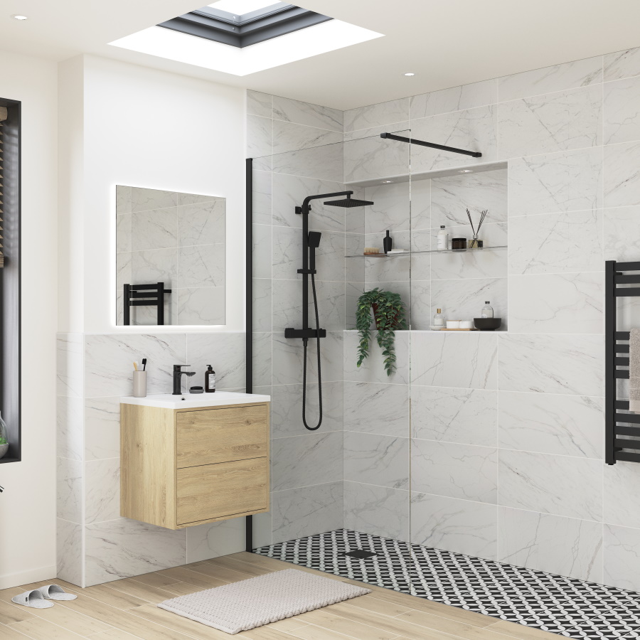 DIEWP1048_RefleXion Iconix Wetroom Panels Black Profile