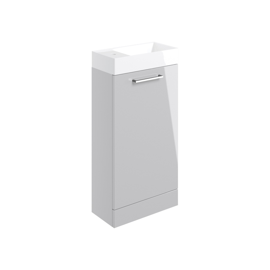 Volta Grey Gloss 410mm Floorstanding Basin Unit