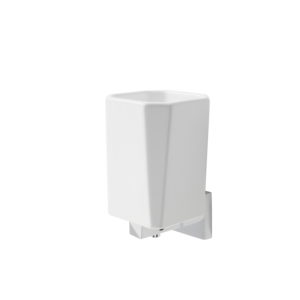Vitti White Tumbler and Holder Wall Mounted
