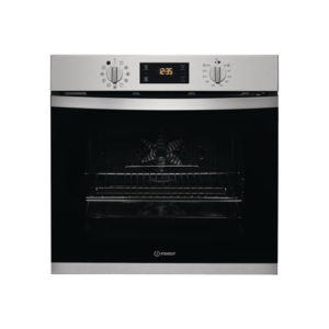 IFW3841PIXUK indesit chrome and black single oven