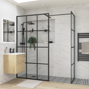 DEWP7610_RefleXion Iconix Wetroom Framed Panel with Side Panel