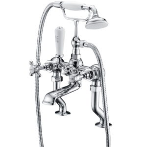 Roma Bath Shower Mixer chrome and white