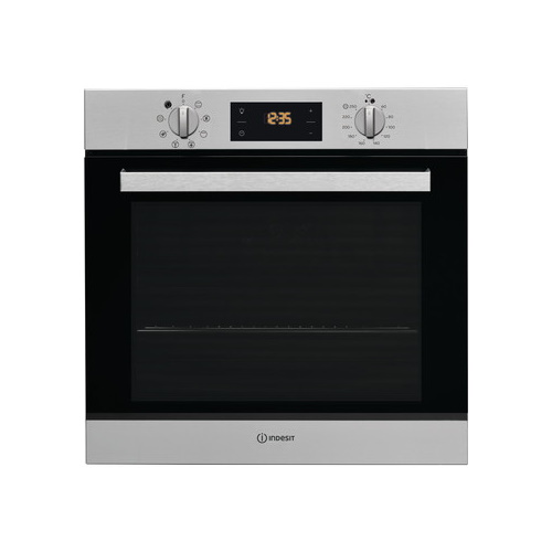 IFW6540PIX indesit chrome and black single oven
