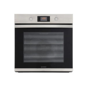 KFW3841JHIXUK Indesit single oven in black and brushed steel