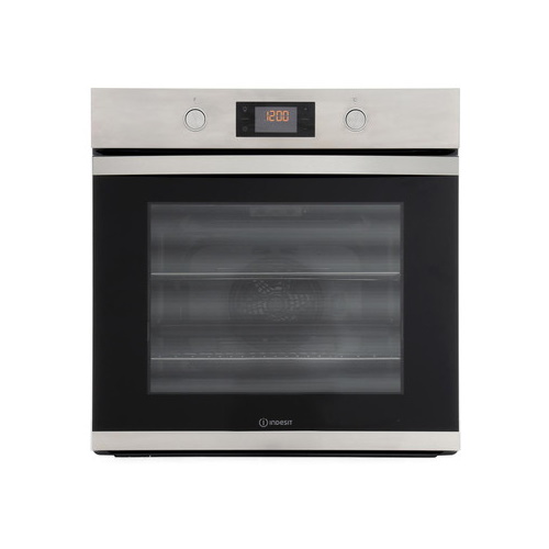 KFW3841JHIXUK Indesit single oven in black and brushed steel