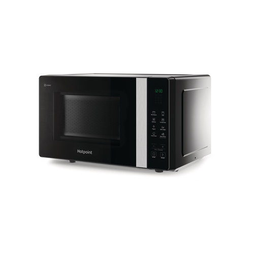 MWHF203B Hotpoint Black and chrome microwave