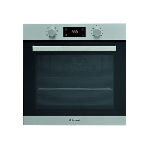 SA3544CIX Hotpoint brushed chrome and black oven