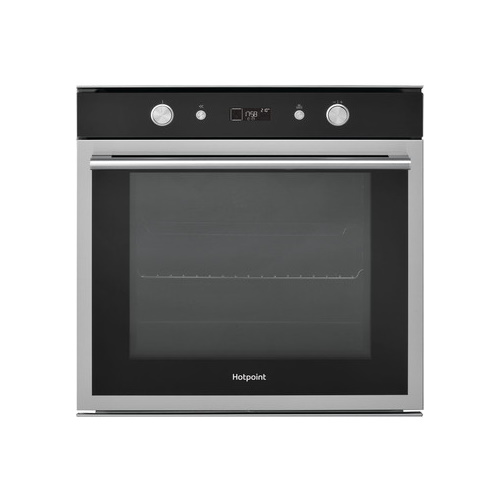 SI6864SHIX hotpoint single oven chrome and black